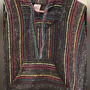 Mexican black with multicolored‎ stripes hoodie